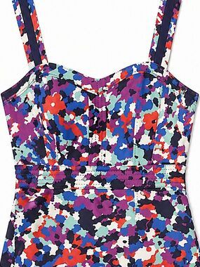Tory Burch Berdine Dress Amethyst Multi Floral Size 8 NWOT